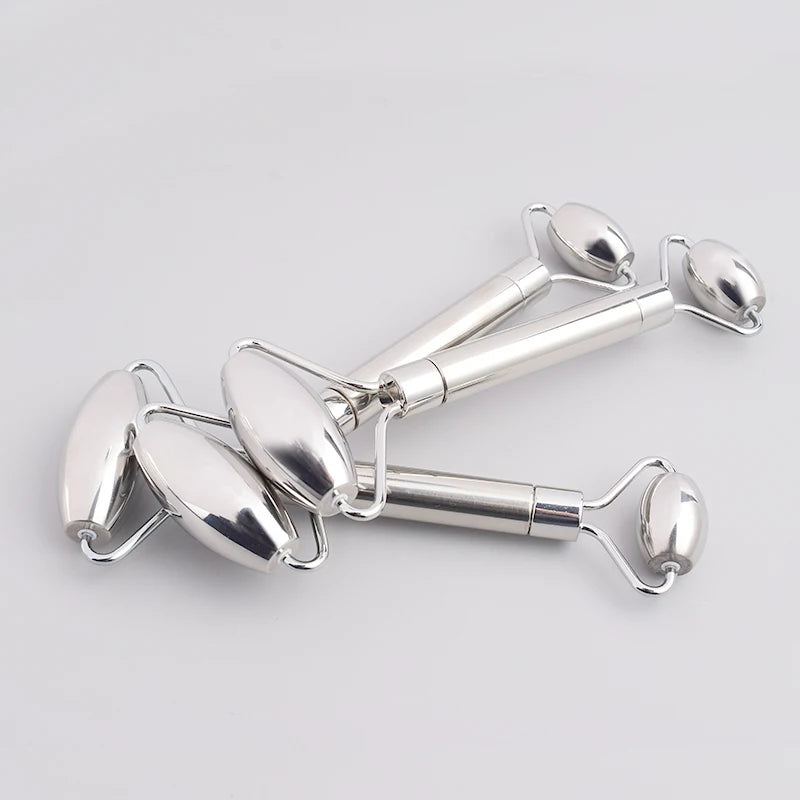 Stainless Steel Gua Sha and Face Massage Roller Anti-Wrinkle Set